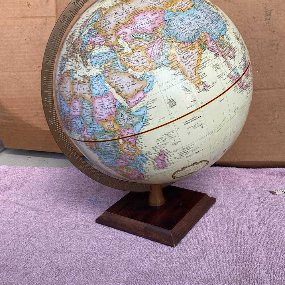 Vintage GlobeMaster Classic World Globe with Wooden Base